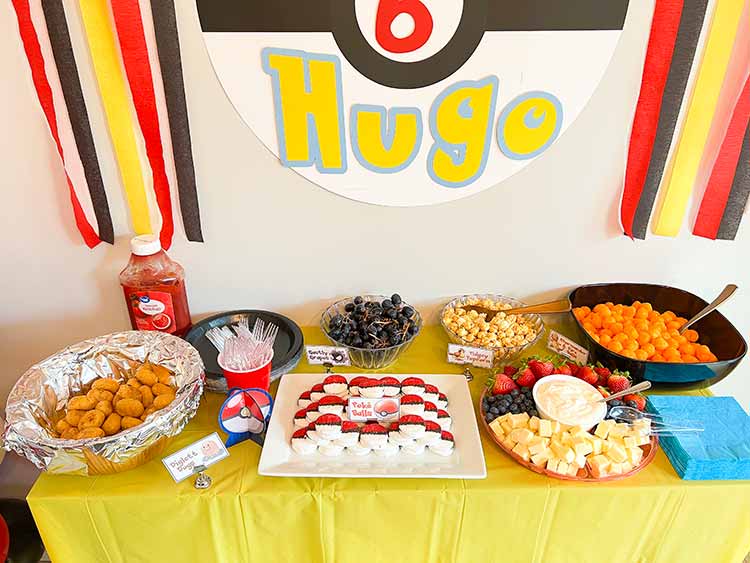 a Pokemon-themed food buffet