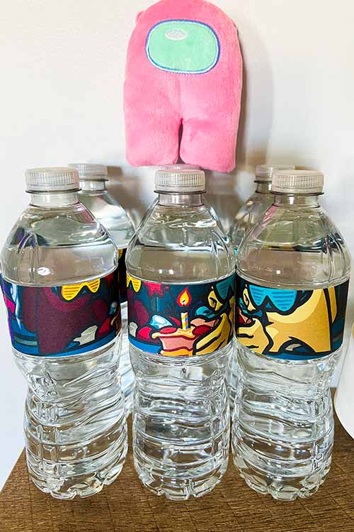 Among Us water bottle labels