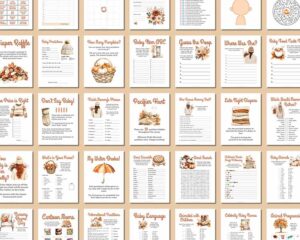 38 Unique Fall Baby Shower Games with Free Printables!