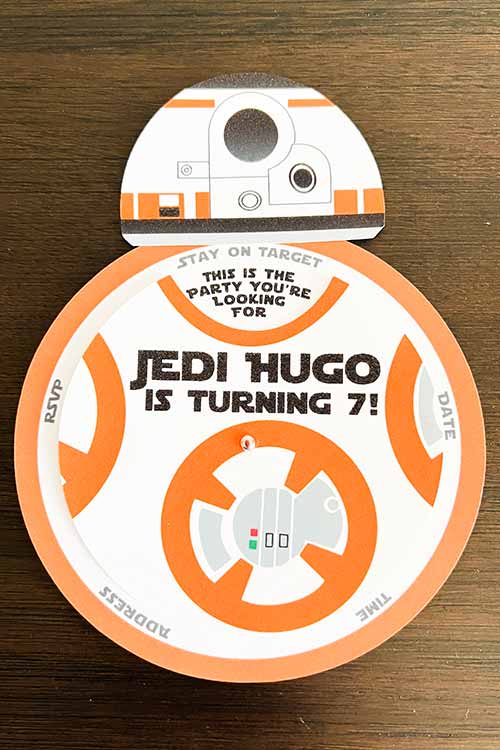 BB-8 birthday invitation