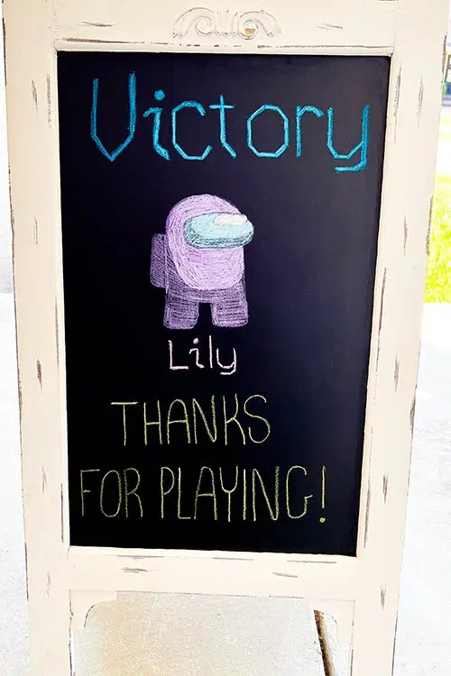 chalkboard Among Us victory screen