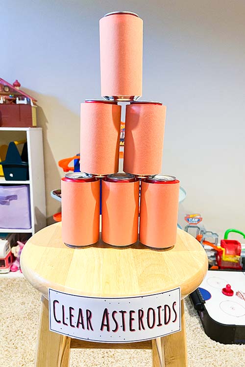 pyramid of soda cans