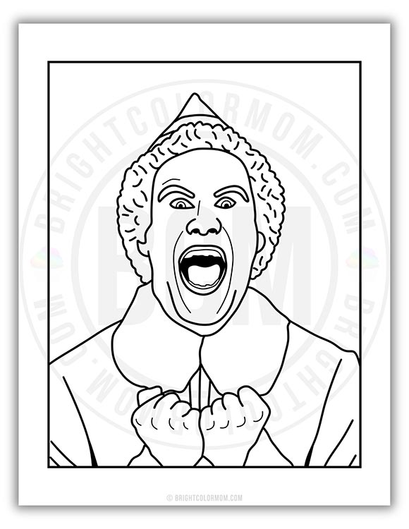 coloring page of Buddy the elf