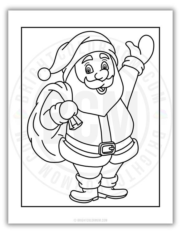 coloring page of Santa Claus