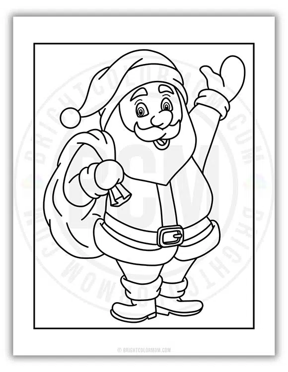 coloring page of Santa Claus