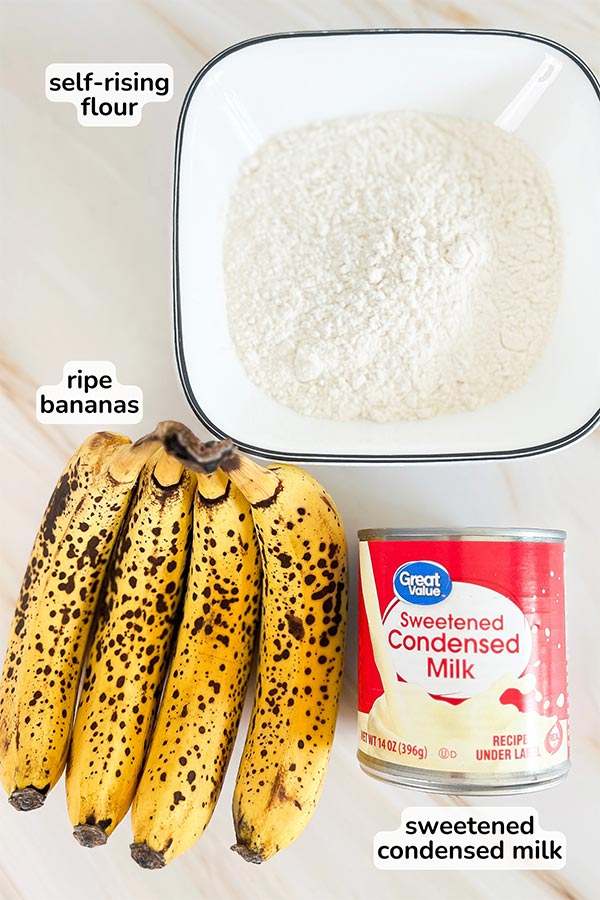 ingredients needed for 3-ingredient banana bread