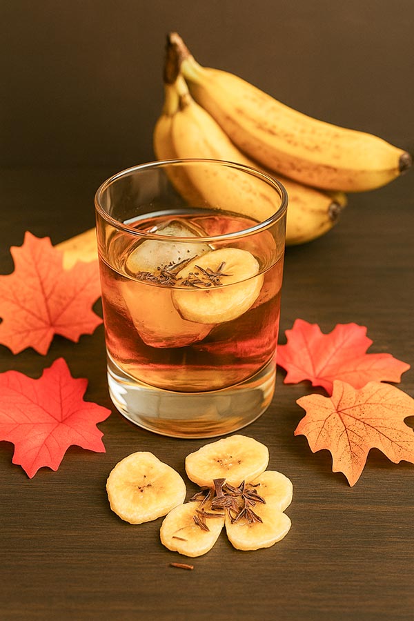 a banana bread old-fashioned cocktail