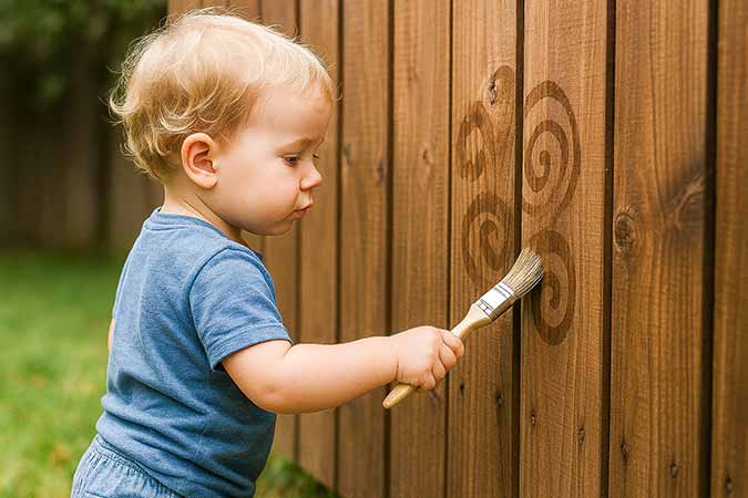 toddler painting with water