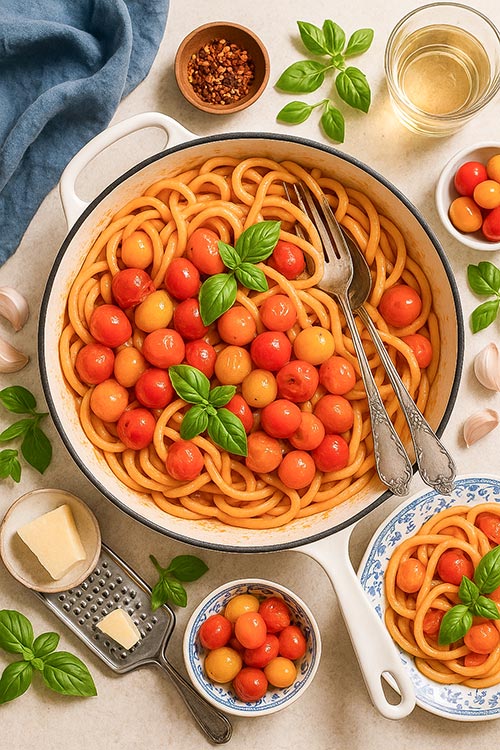 bowl of cherry tomato pasta
