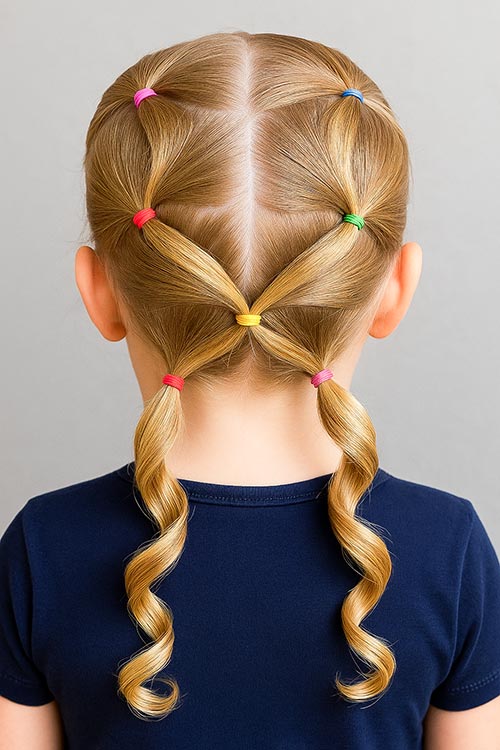 toddler girl with diamond pattern in hair