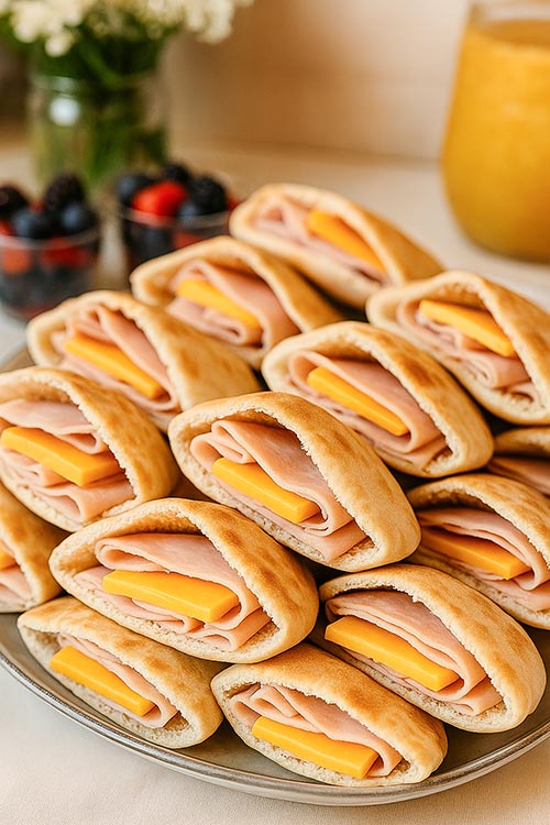 pita pockets filled with turkey and cheese