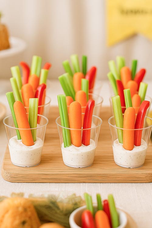 veggie cups with ranch