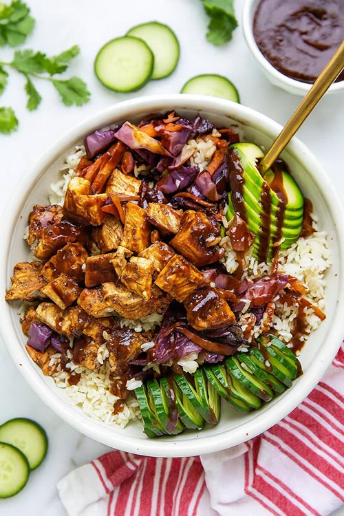 bbq chicken rice bowl