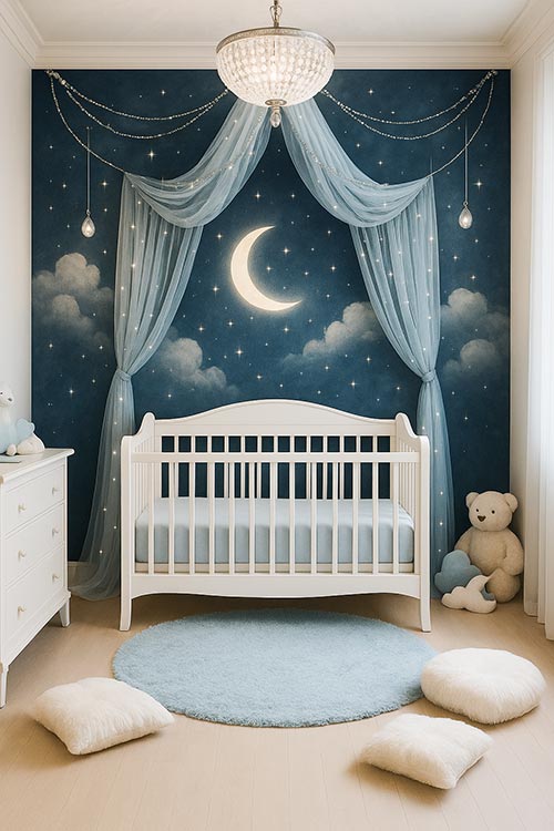 celestial themed baby nursery