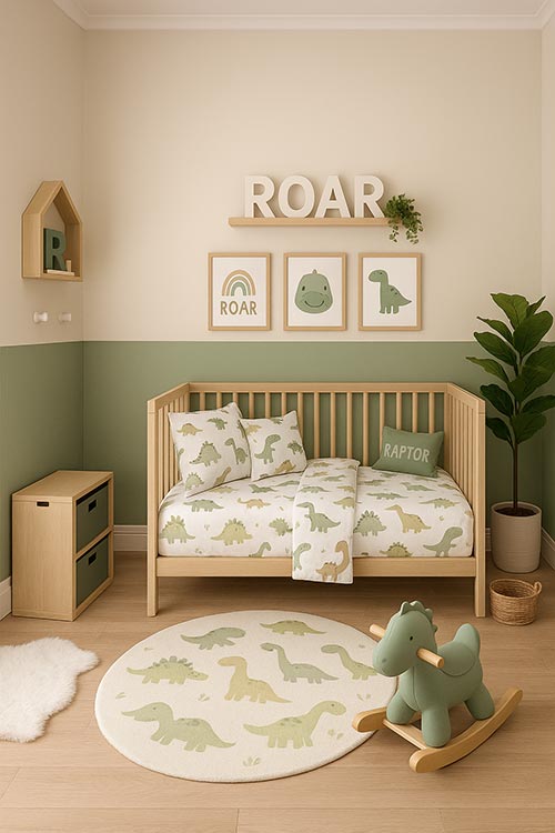 dinosaur themed baby nursery