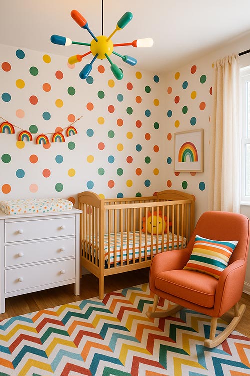 colorful baby nursery design