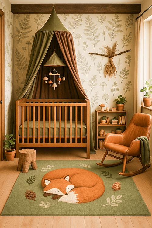 woodland themed baby nursery