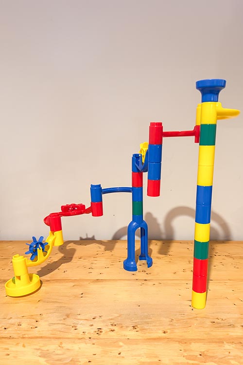 colorful marble run on table