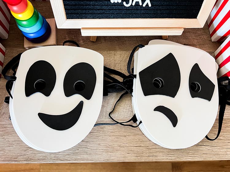 homemade Gangle comedy and tragedy masks