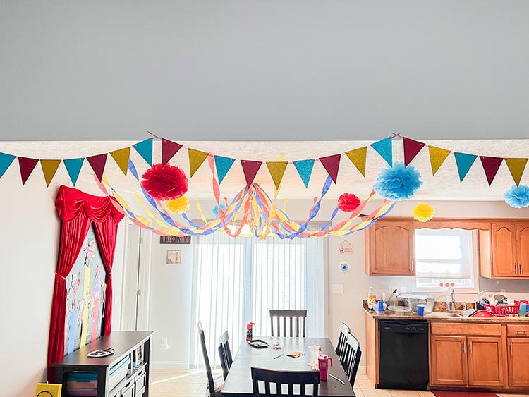 kitchen decorated for Amazing Digital Circus party