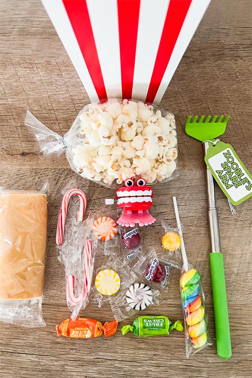 various Amazing Digital Circus themed party favors